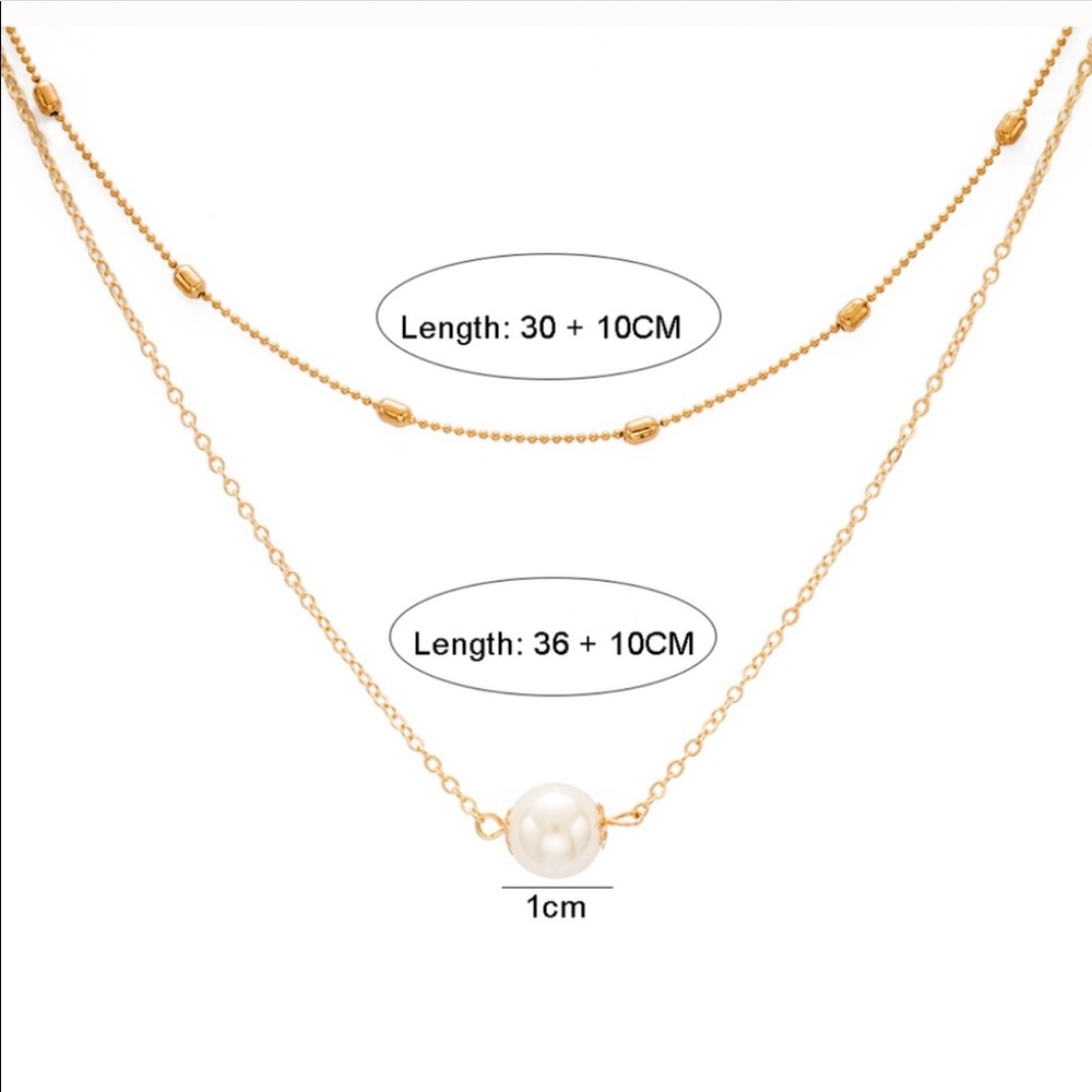Dainty Pearl Two Piece Necklace - Picture 4 of 4